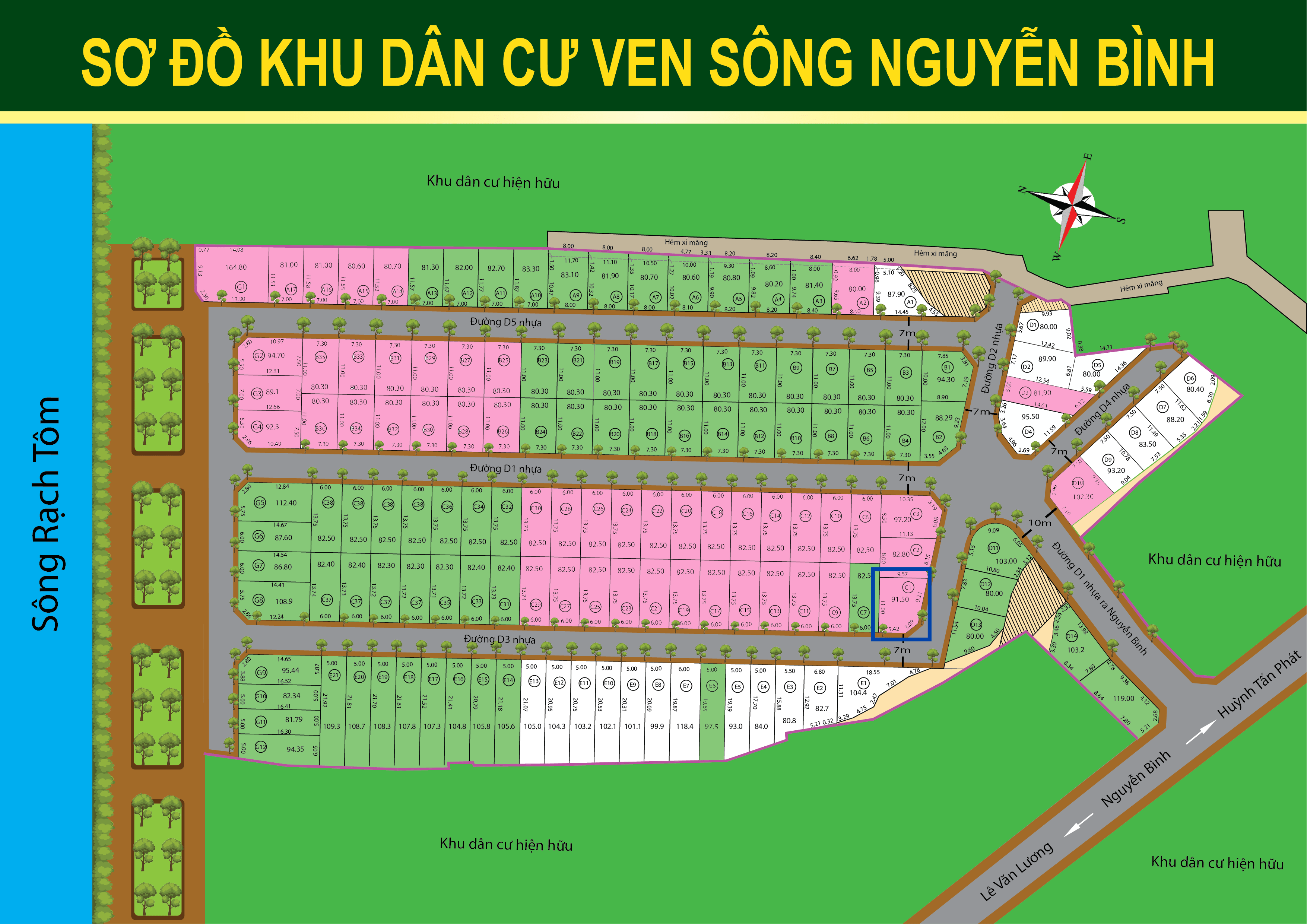 C1 2 - Nền GÓC C1 Kdc Ven Sông Nguyễn Bình Nhà Bè